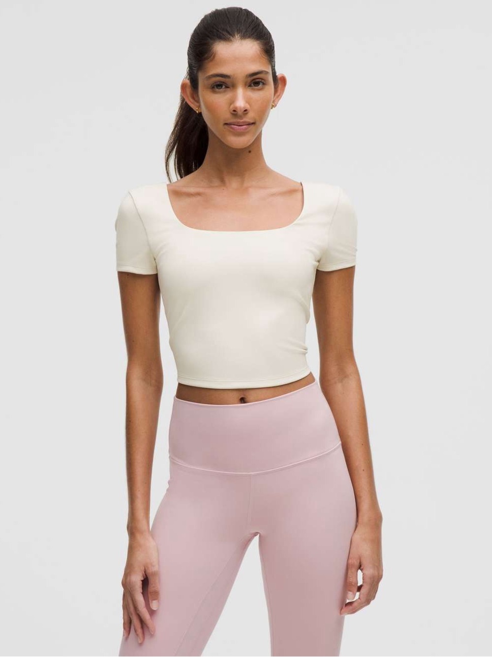 Lululemon Wunder Under SmoothCover Square-Neck T-Shirt Light Ivory 6